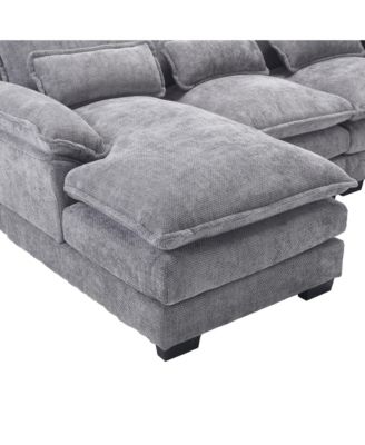 Chenille U-Shaped Sofa (Oversized, 4-Seater)