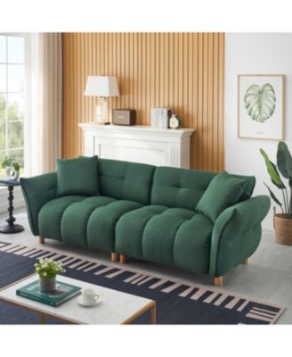Teddy Sofa (Green) w/ 2 Pillows - Apartment/Office/Living Room
