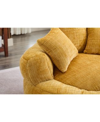 Chenille Bean Bag Chair with Filling - Indoor/Outdoor (Yellow)