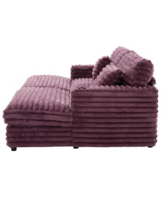 Oversized Chaise Lounge Sofa Bed with USB & Cup Holders