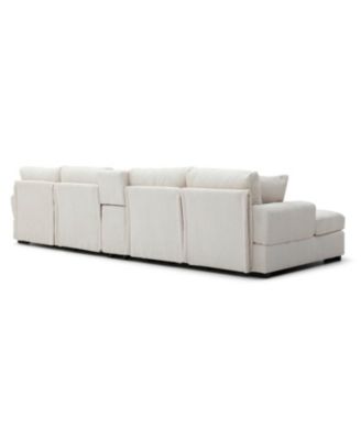 U Shaped Cloud Couch Sectional Sofa, 126" Oversized Comfy Sofa, Beige