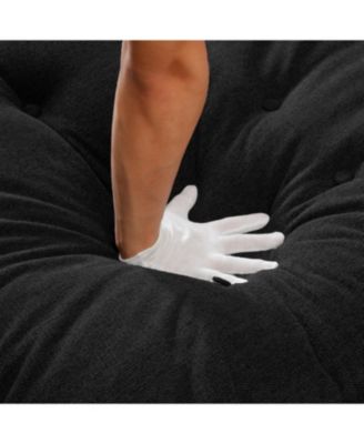 130" U-Shaped Sofa with Console, Cupholders, Sleeper & Chaise (Black)