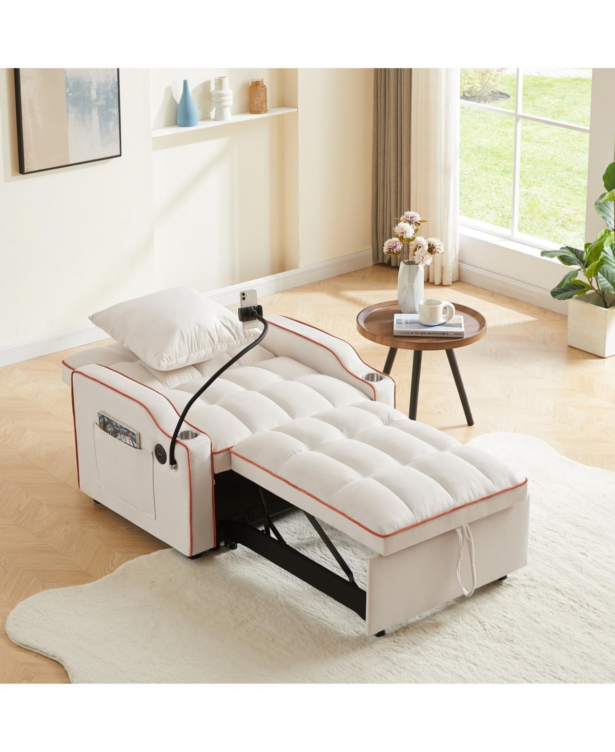 Streamdale Furniture 3-in-1 Convertible Sofa Bed Sleeper Chair Pull Out Couch