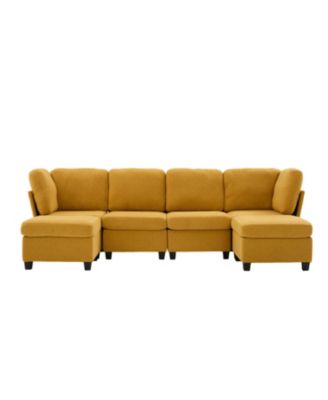 Modular Sectional Sofa- Convertible 6-Seat Couch with Chaise & Ottoman