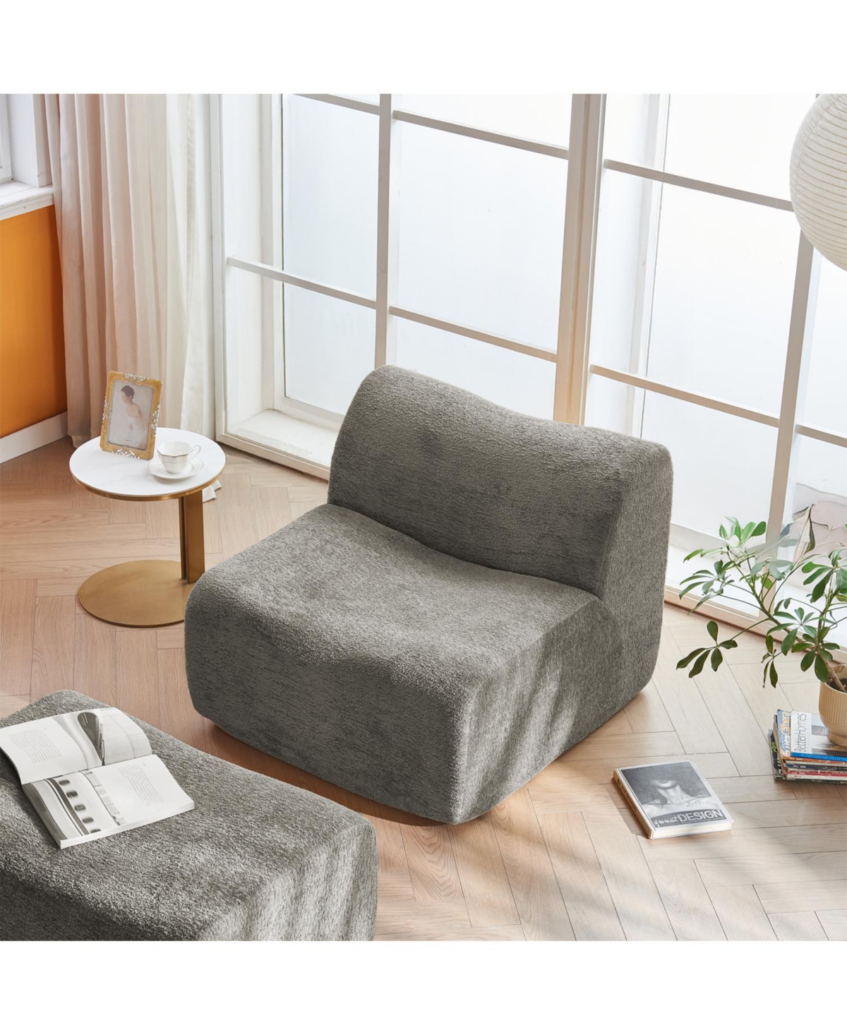 Streamdale Furniture Single Foam Sofa Chair with Footrest & Pillow