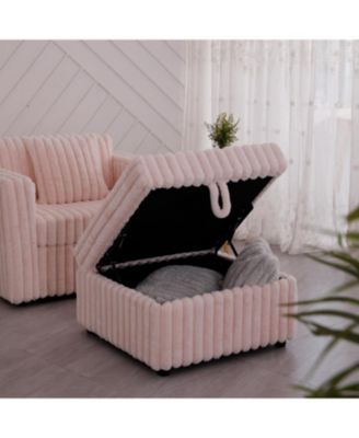 44.9" Pink Modular Sofa & Ottoman Set - Comfy & Stylish