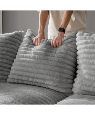 Streamdale Plush Corduroy 4-Seat Sofa, Modern Comfy Cloud Couch