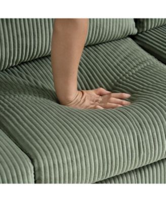 Corduroy Sofa- Modern Design, Easy Assembly - Olive Green