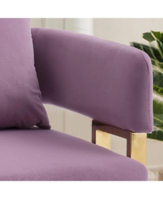 Modern Lilac Teddy Fleece Chair Gold Legs 2PCS