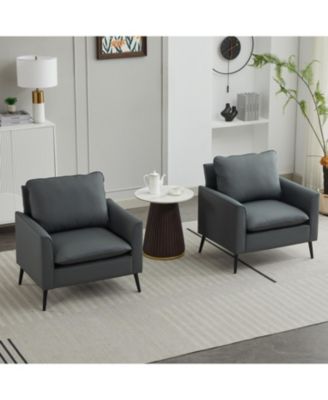 Cat Paw Gray Leather Sofa 2PC Set