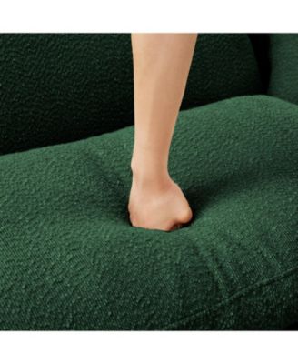 Green Boucle 3-Seater Sofa with Shell Armrests