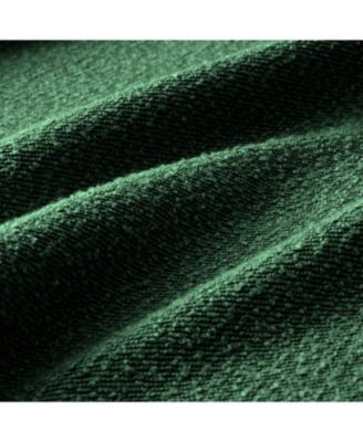 Boucle U-Shape Sectional Sofa with Ottomans, Shell Armrests, Green