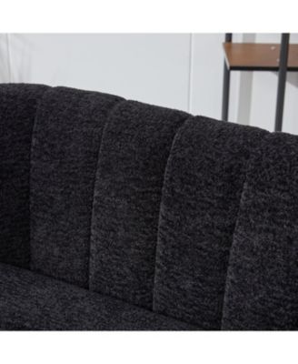 50.2" Chenille Loveseat, Modern Glam Settee, Channel Tufted 2-Seater