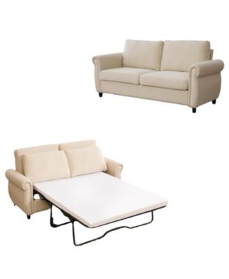 Sleeper Sofa Bed, Pull Out Couch, 2-Seater Linen Convertible Sofa