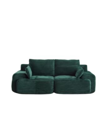 Modern Memory Foam Corduroy Sectional Sofa - Green