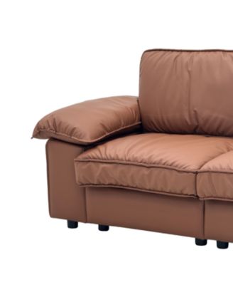 Modern Faux Leather 79" Storage Loveseat