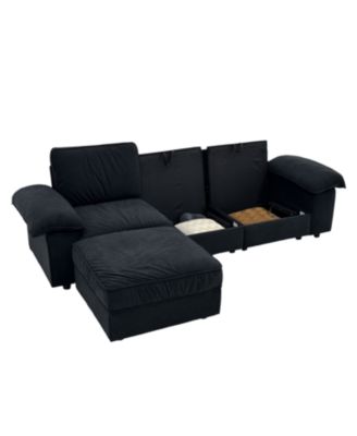 L-Shaped Sectional Sofa with Hidden Storage