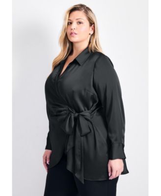 Women's Goldi Satin Wrap Blouse