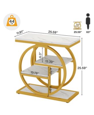 End Table Set of 2, 4-Tier Narrow Side Table, Wood Small Sofa Side Table, Industrial Bedside Table for Bedroom, Living Room