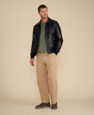 Men's Leather Bomber Jacket