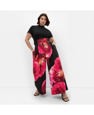 Plus Size Shania Floral Print Wide Leg Pant