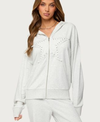Women's Briela Star Studded Zip Up Hoodie