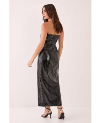 Women's Croc Bandeau Lace Up Maxi Dress