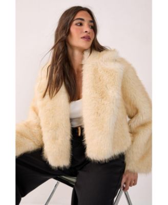 Women's Tipped Faux Fur Crop Jacket