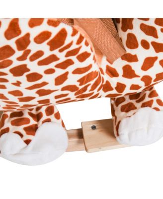 Baby Rocking Horse, Plush Animal Rocker w/ Realistic Sound, Pedals