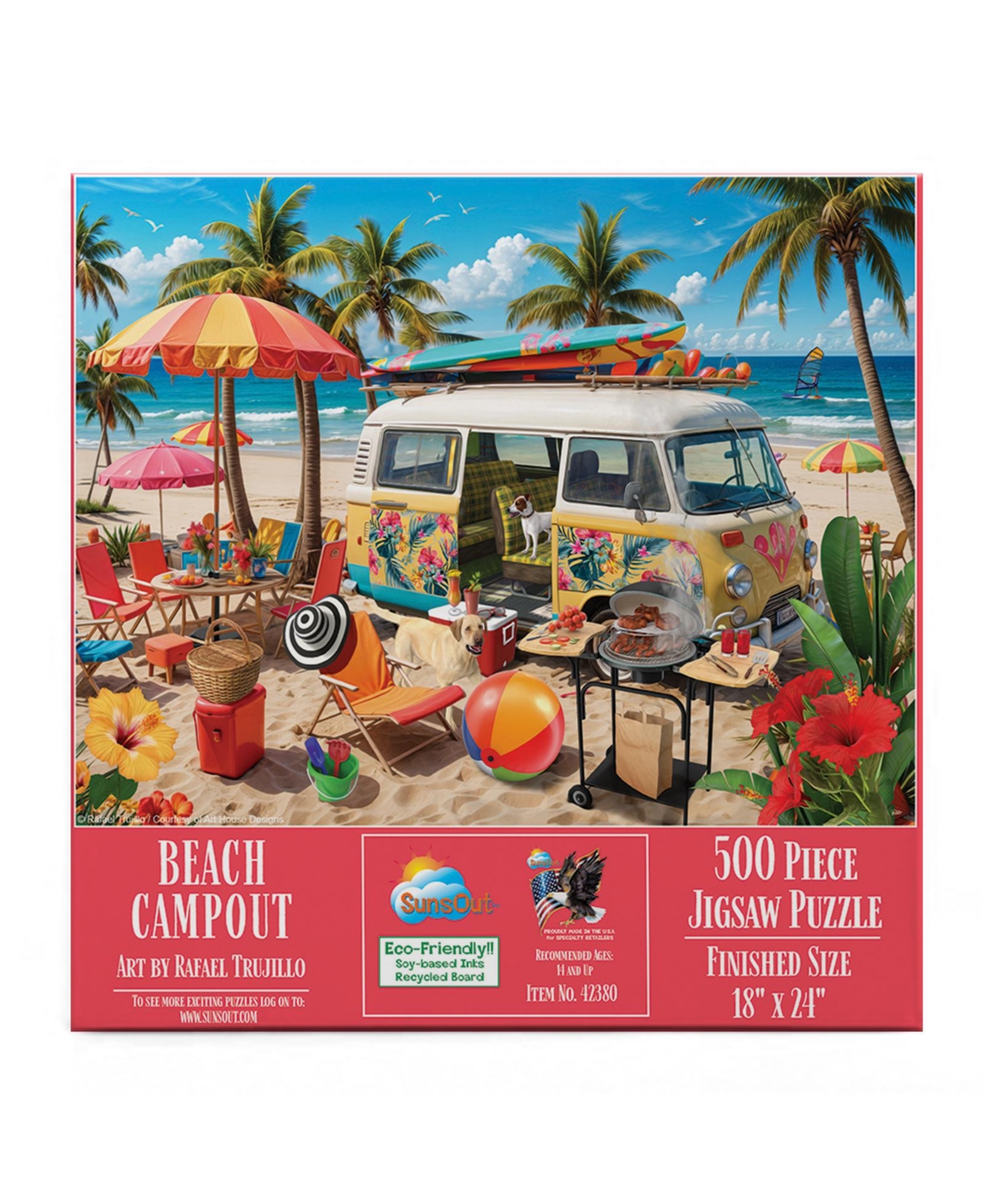 SunsOut Beach Campout 500 piece Jigsaw Puzzle for Adults