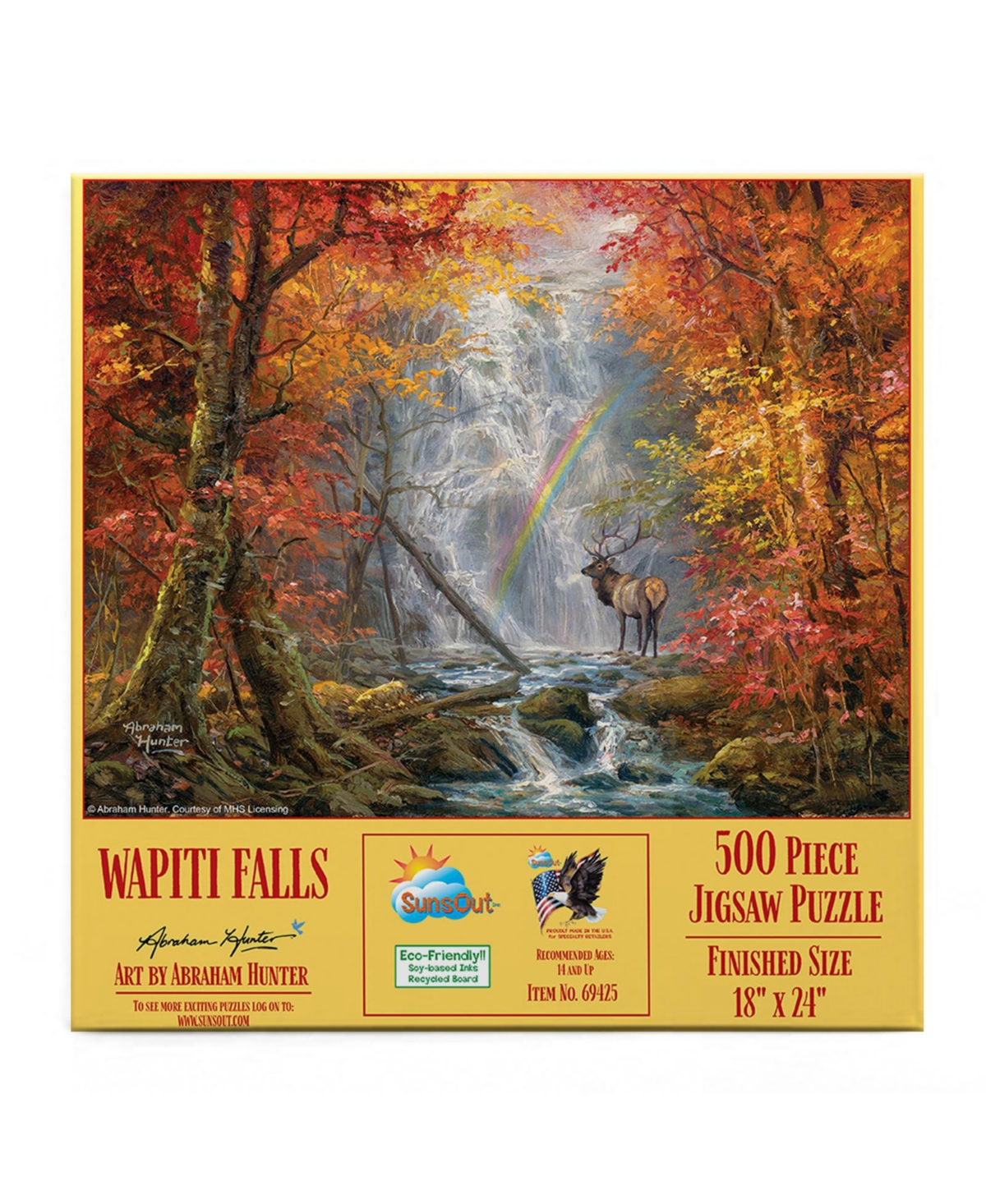 SunsOut Wapiti Falls 500 piece Jigsaw Puzzle for Adults