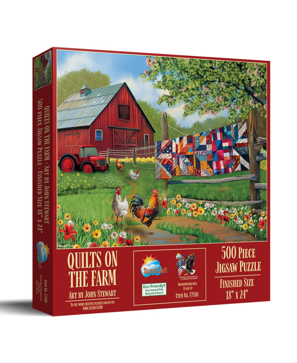 SunsOut Quilts on the Farm 500 piece Jigsaw Puzzle for Adults