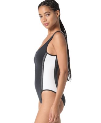 Michael Kors Women's Zip-Front One-Piece Swimsuit