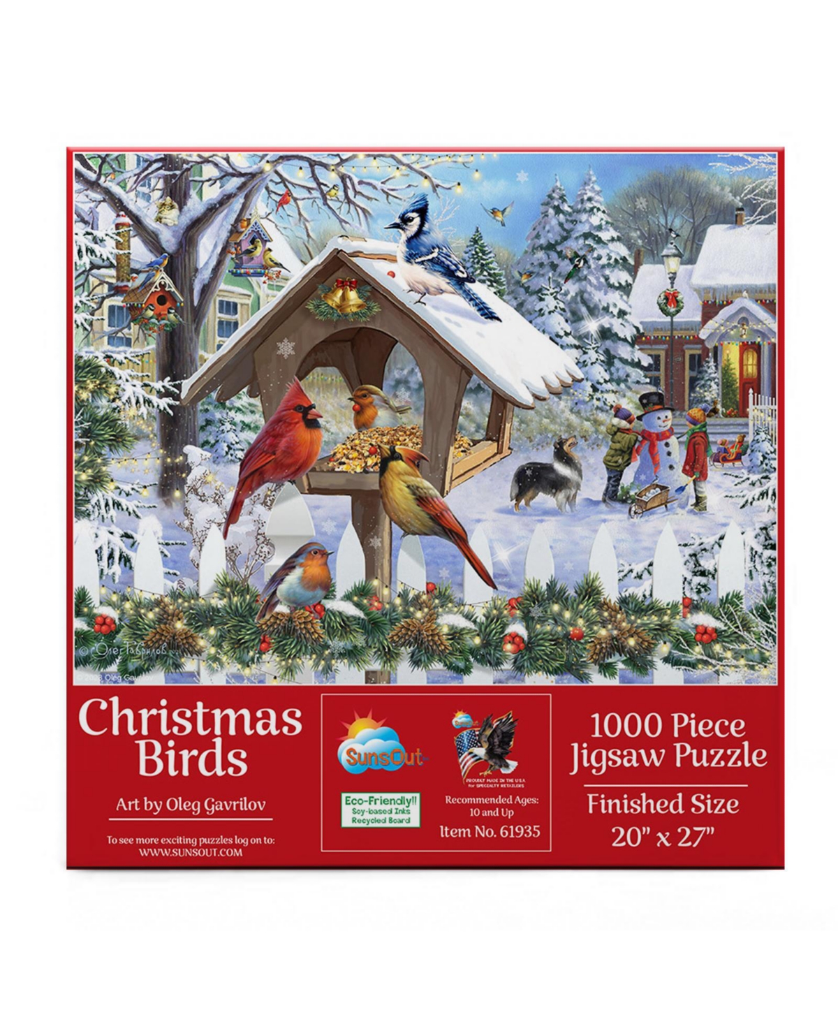 SunsOut Christmas Birds 1000 piece Jigsaw Puzzle for Adults Christmas