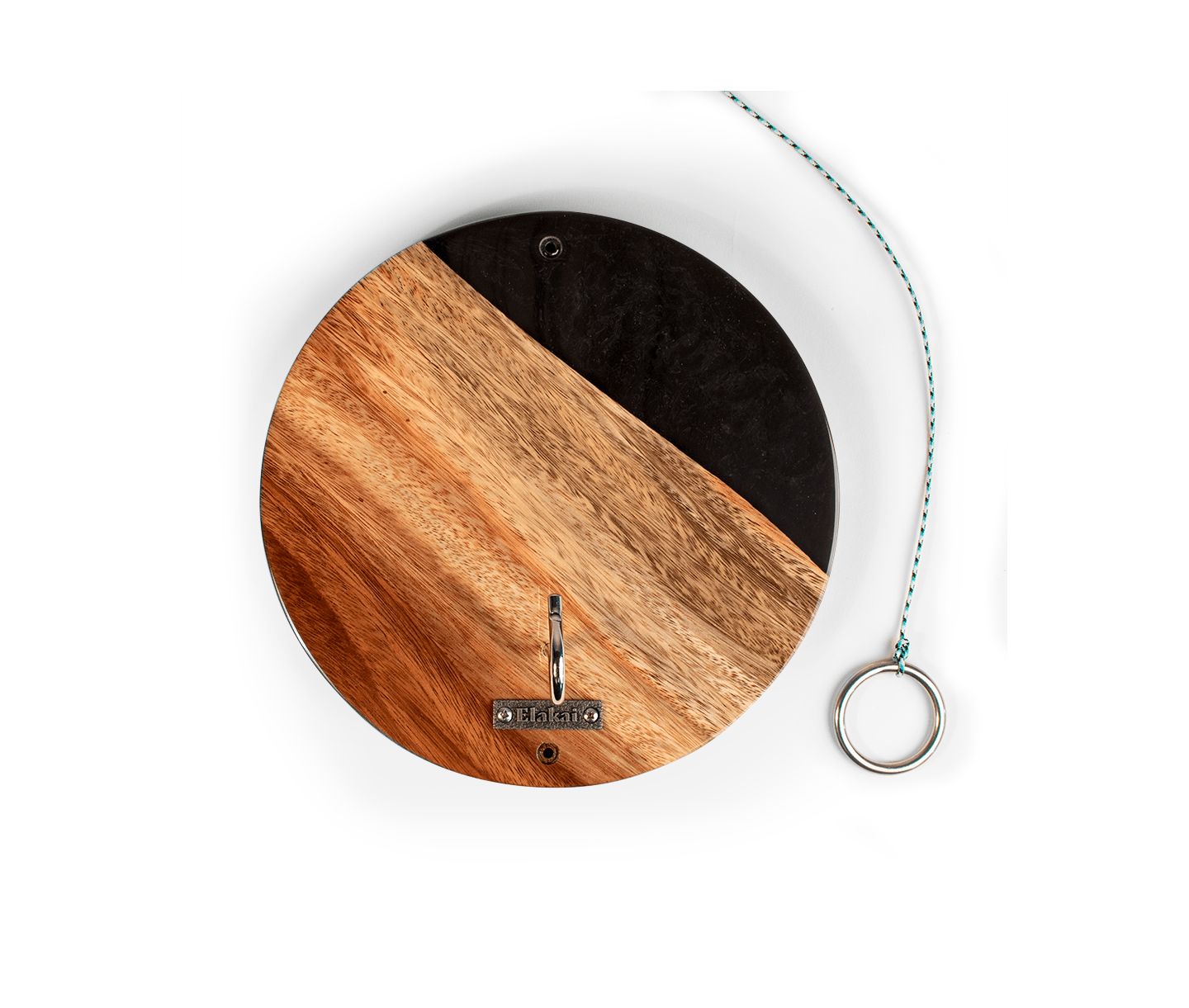 Детские игрушки Elakai Wayfarer ART 11" Live-Edge Acacia Hand-Poured Epoxy Resin Hook and Ring Game, Ages 14+, цвет: Чёрный — фото 1
