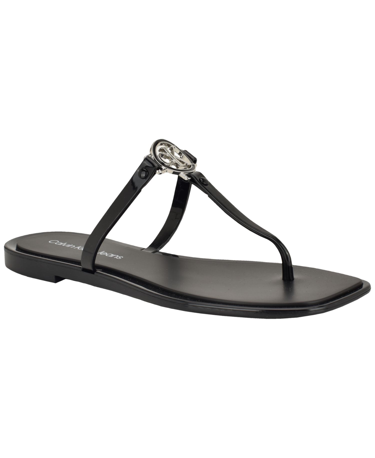 Women's Ellye Jelly Logo T-Strap Flat Sandals