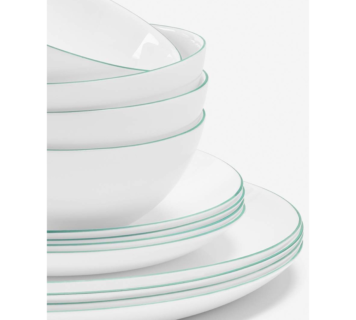 Arch Studio Opal Glass Rim 12-Pc. Dinnerware Set, Service For 4