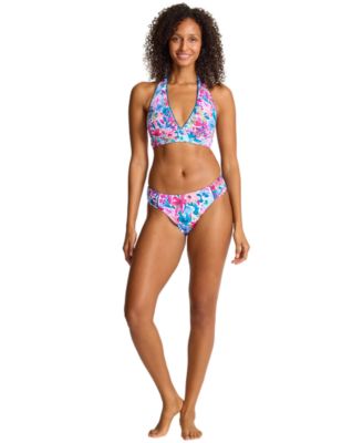Women's Floral Reversible Halter Straps Swim Top