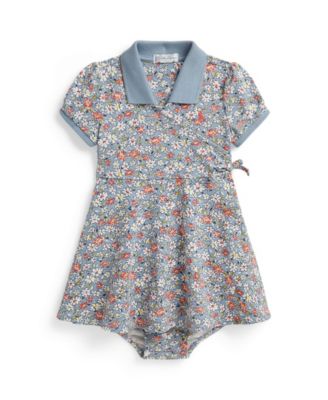 Baby Girls' Sweet Floral Print Dress and Bloomers