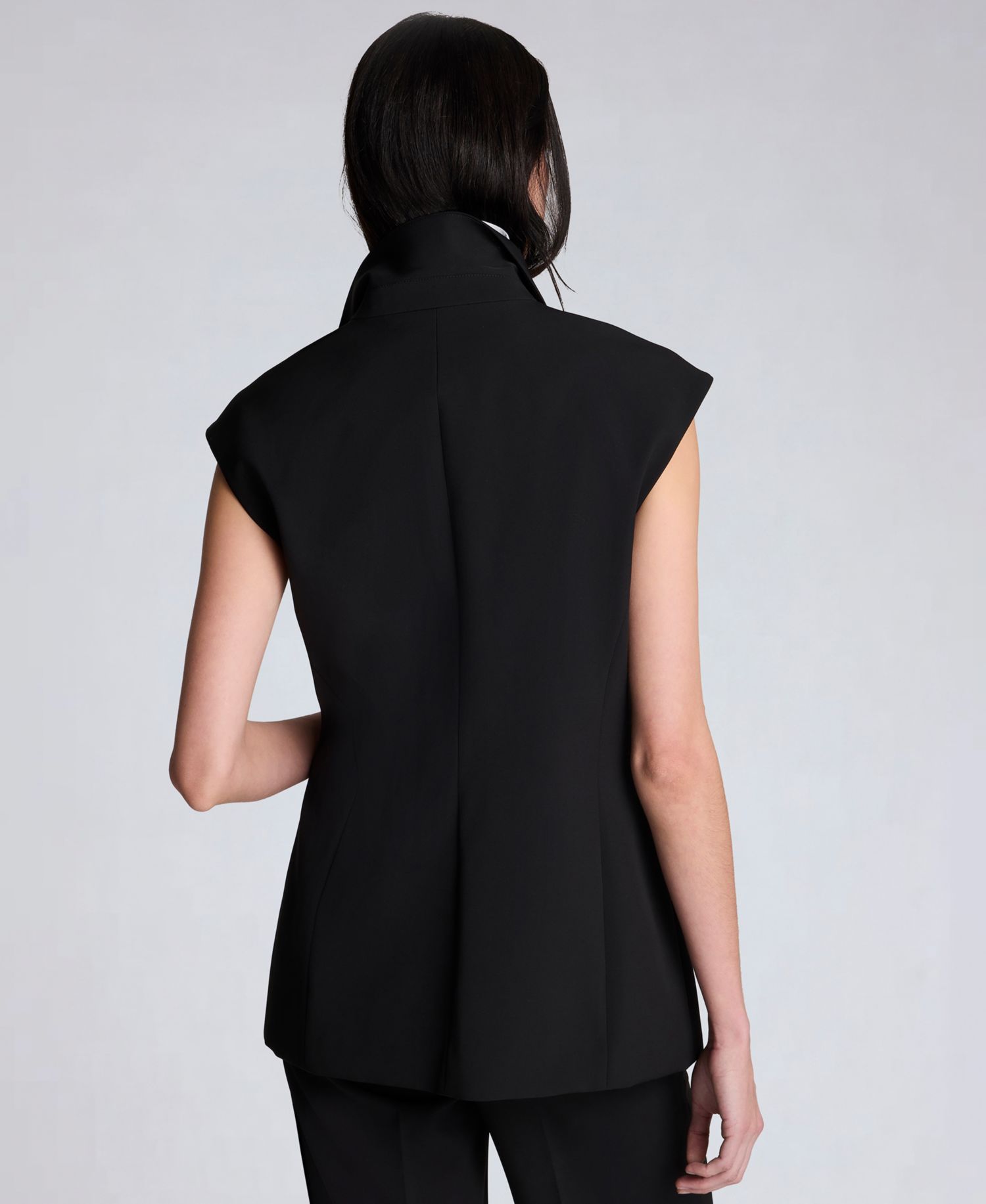 Women's Luxe Twill Sleeveless Vest with Detachable Shirt