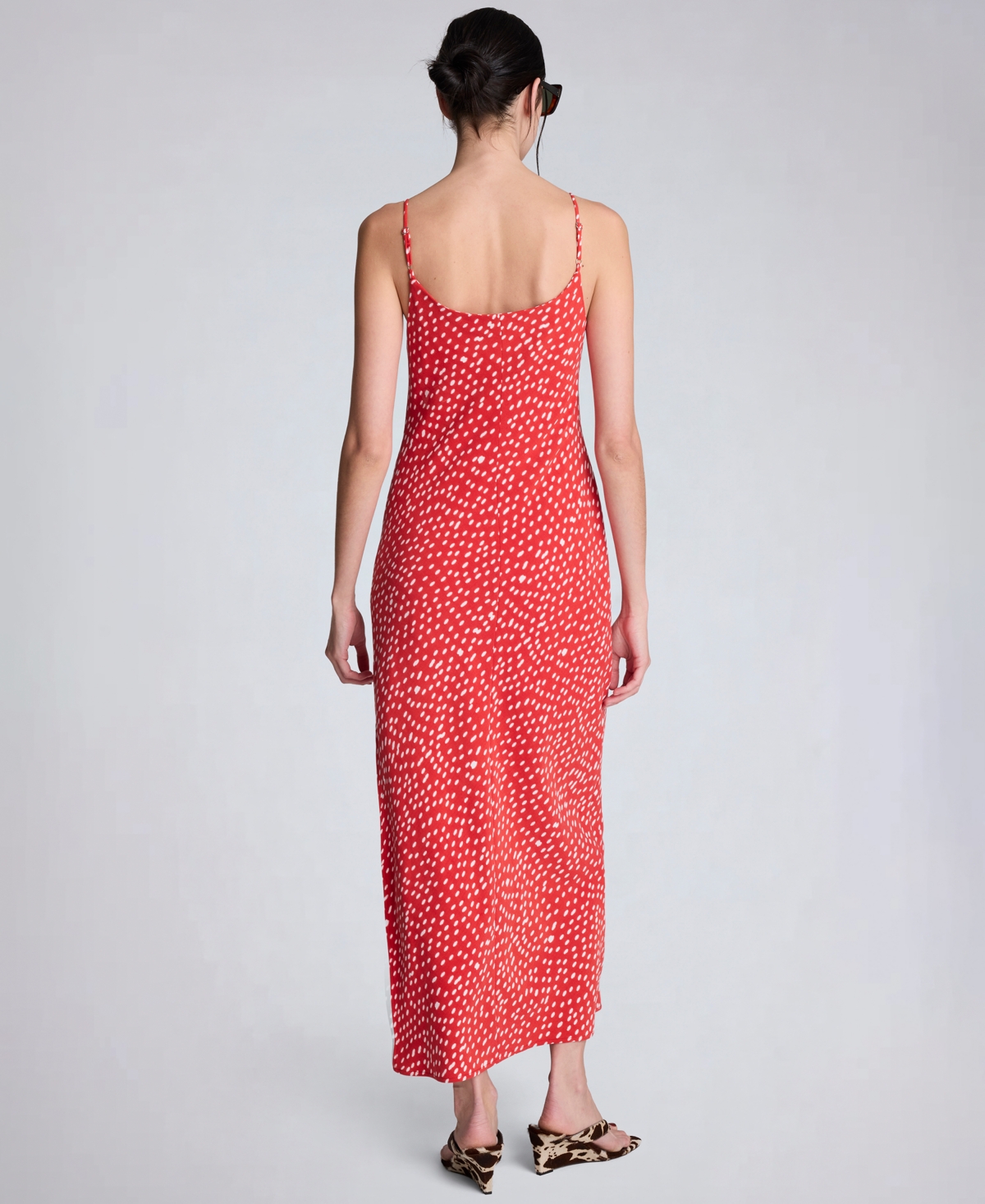 Kenneth Cole Women's Polka Dot Cowl Neck Maxi Slip Dress