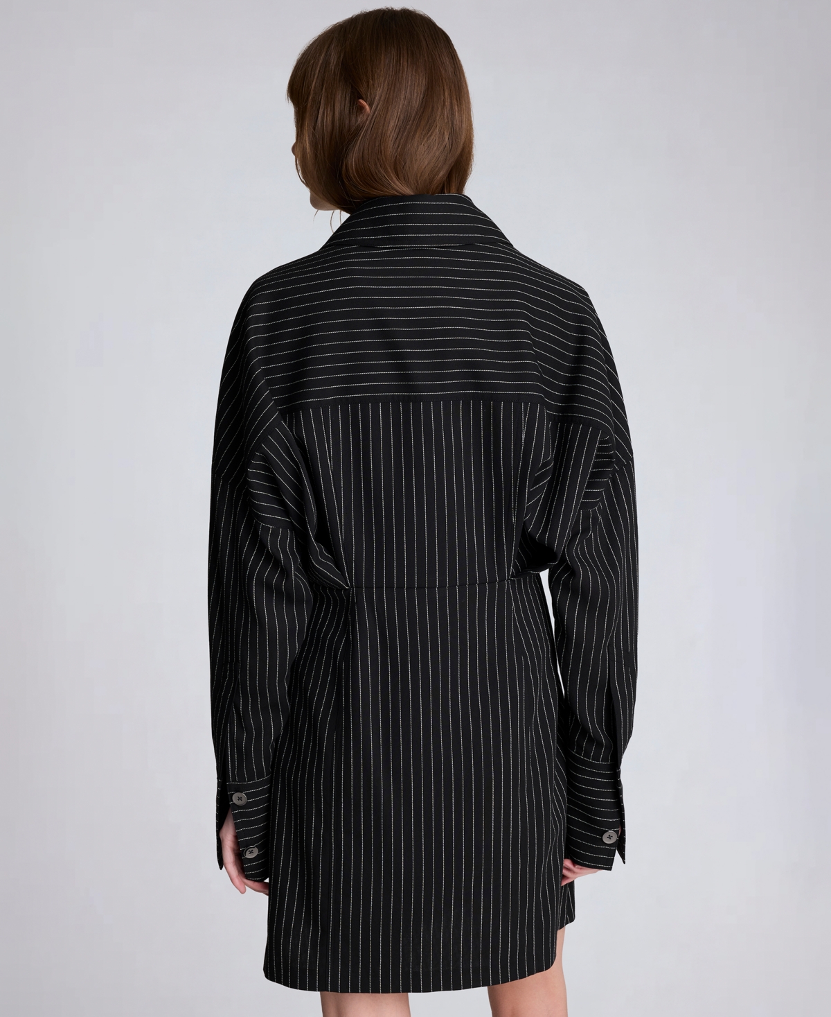 Kenneth Cole Women's Collared Pinstripe Shirt Dress