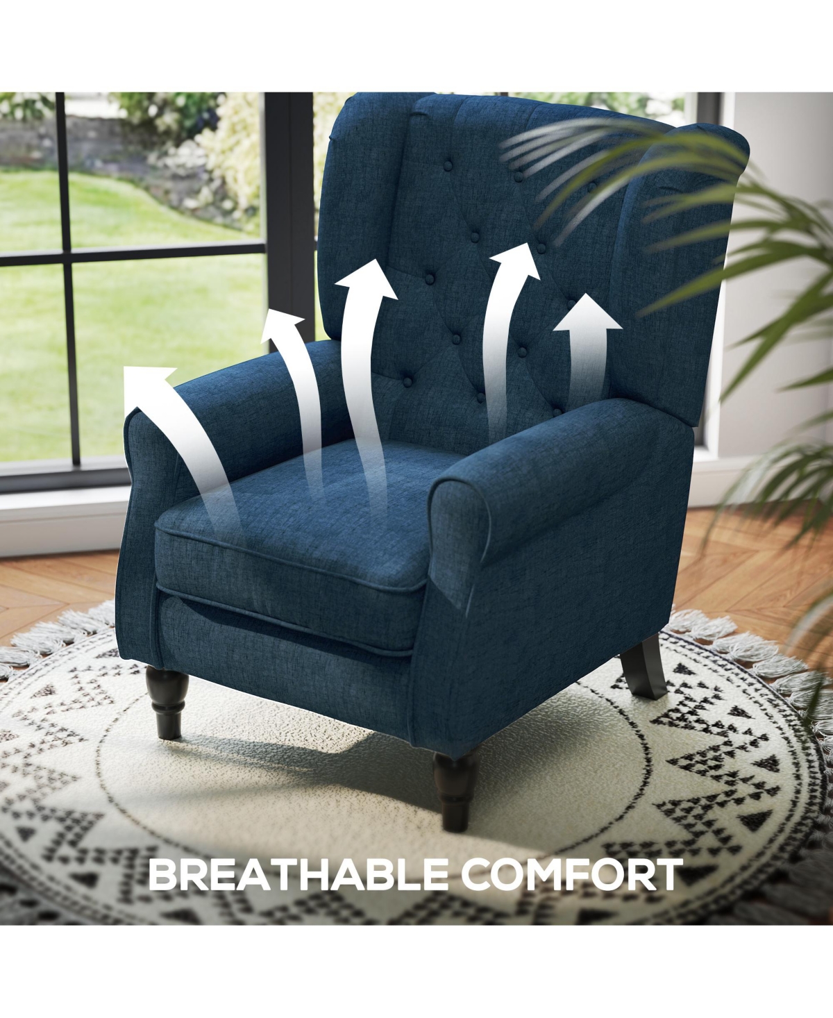 Homcom Button-Tufted Accent Chair with High Wingback