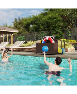 Wicker Pool Float Storage Organizer, Pool Float Holder,