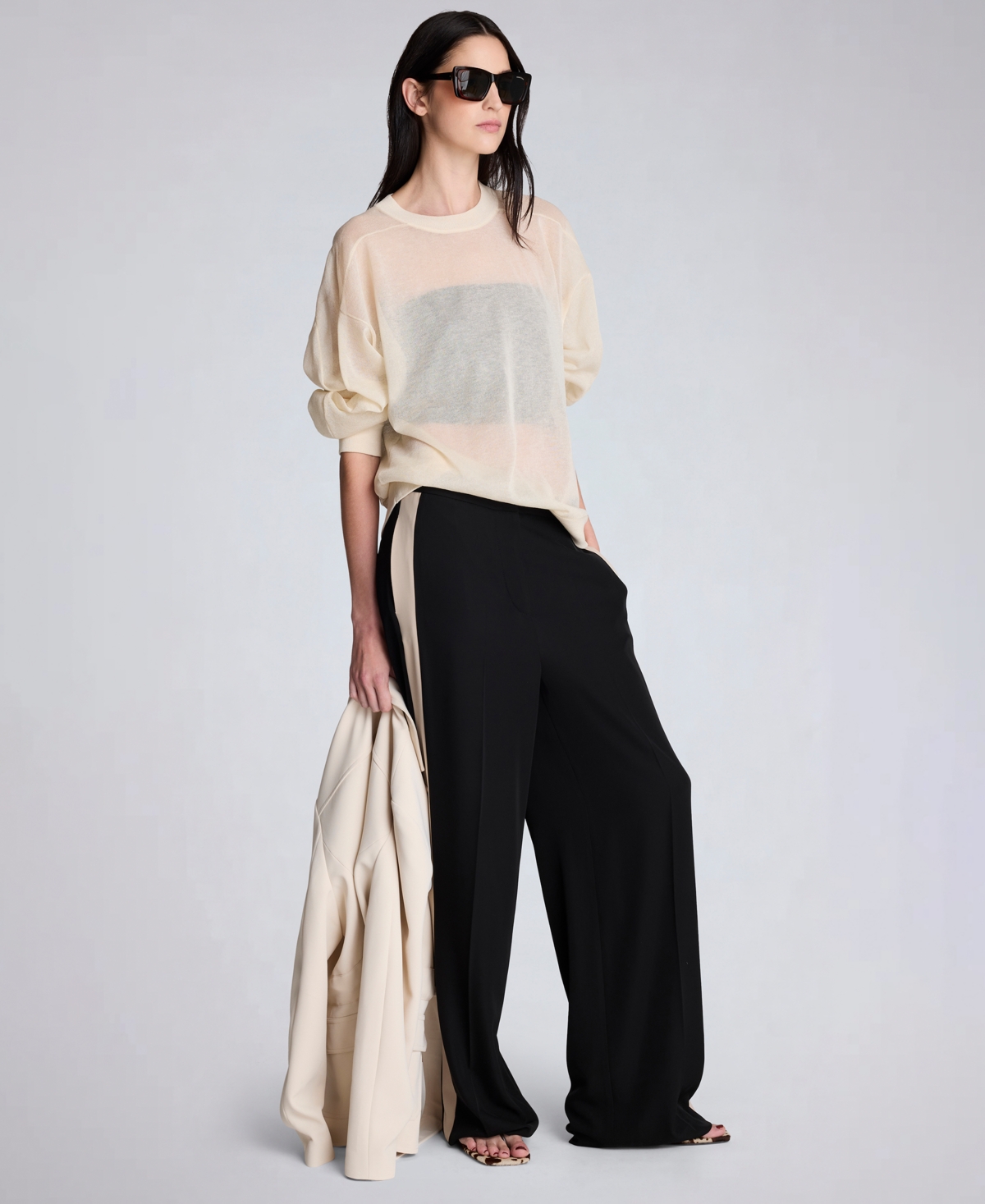 Kenneth Cole Women's High Rise Side Stripe Pants