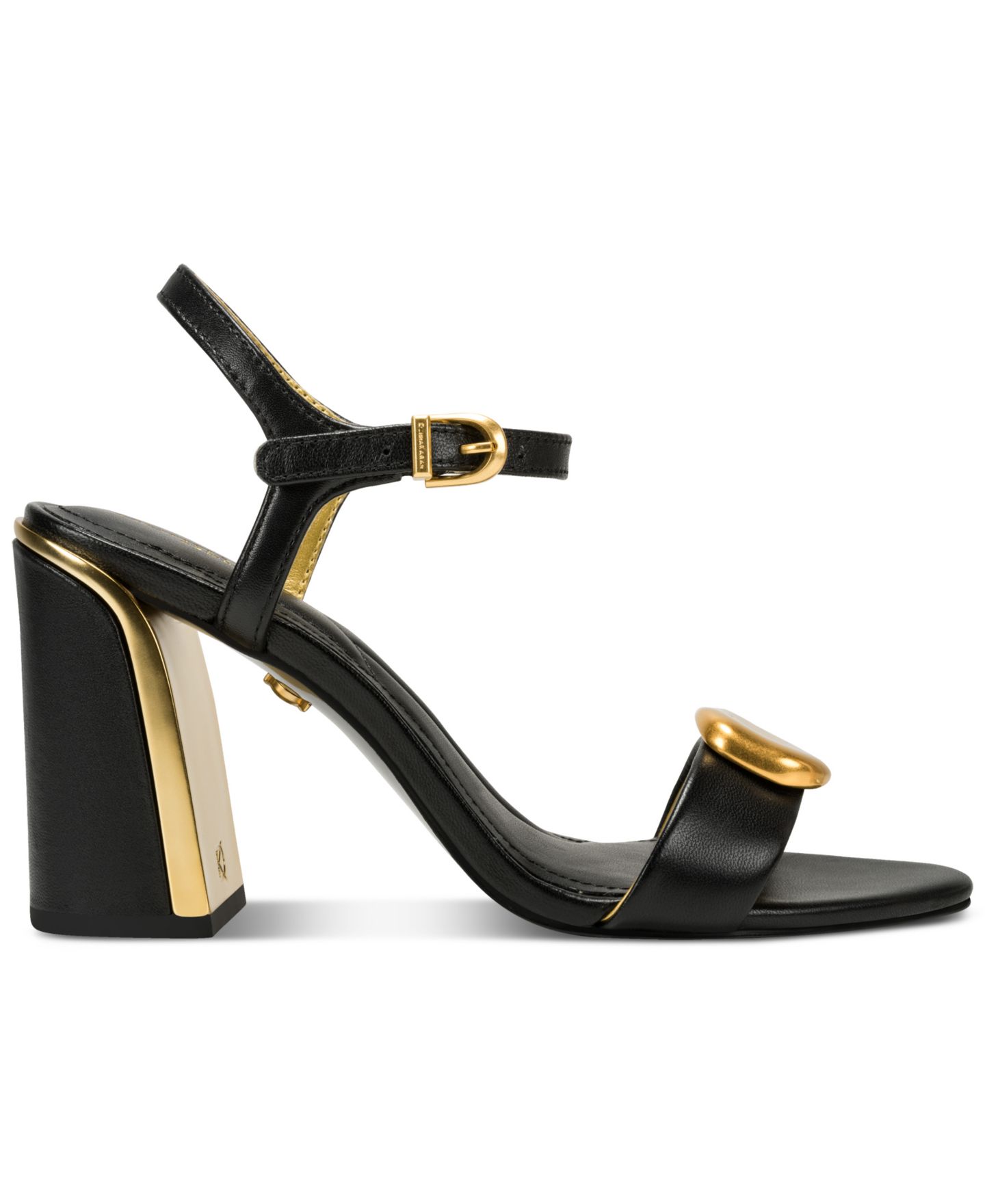 Женские сандалии Donna Karan New York Seraphina Ankle Strap, цвет: Чёрный кожаный — фото 2
