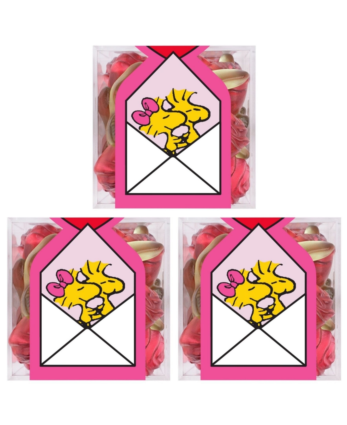 Sugarfina Valentine's Day Woodstock Long Stem Roses Candy Cube Kit, 3 Pieces
