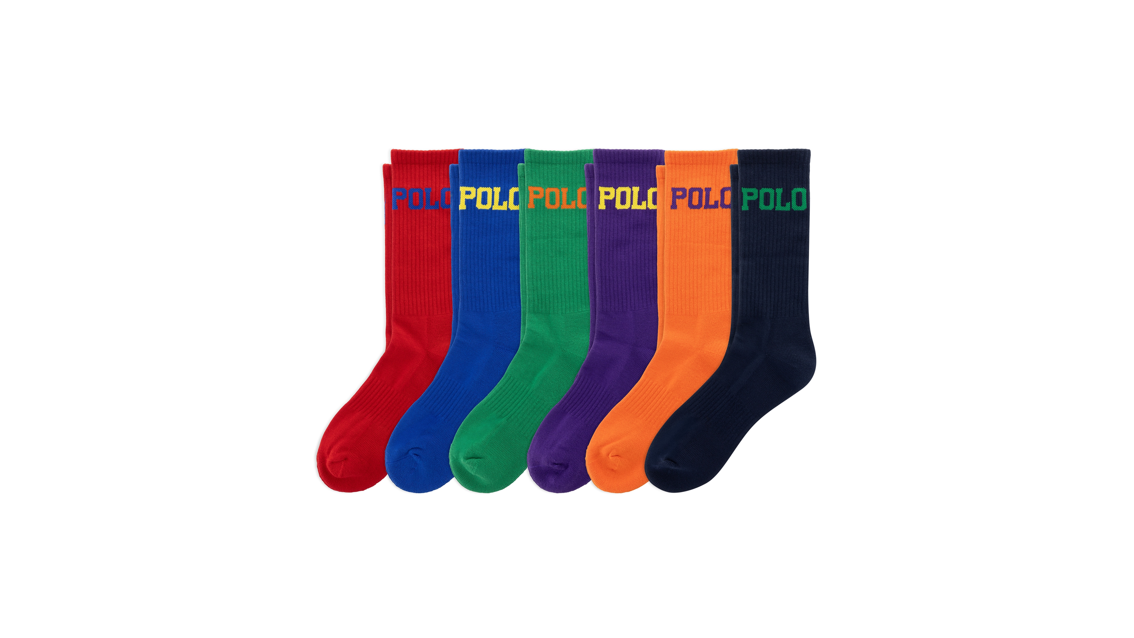 Polo Ralph Lauren Men's Color Logo Crew Socks, 6-Pack