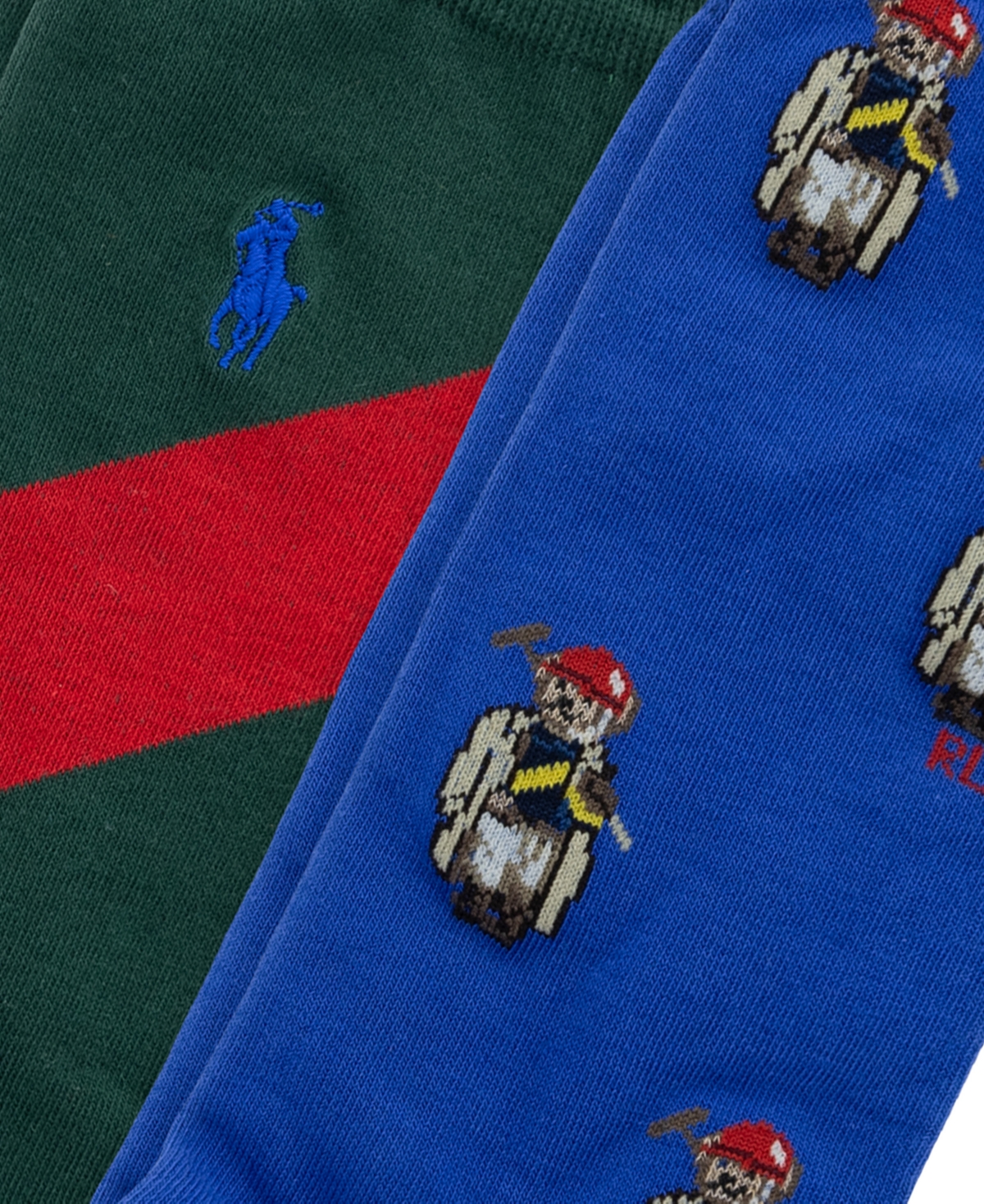 Polo Ralph Lauren Men's Polo Society Mini Bear Crew Socks, 2-Pack