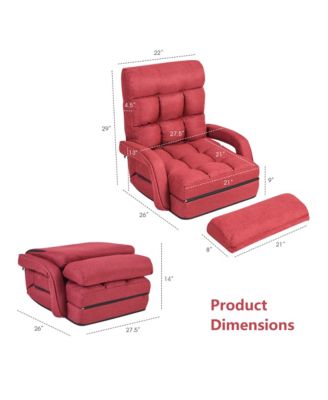 Folding Floor Single Sofa Recliner Chair Lounge Couch